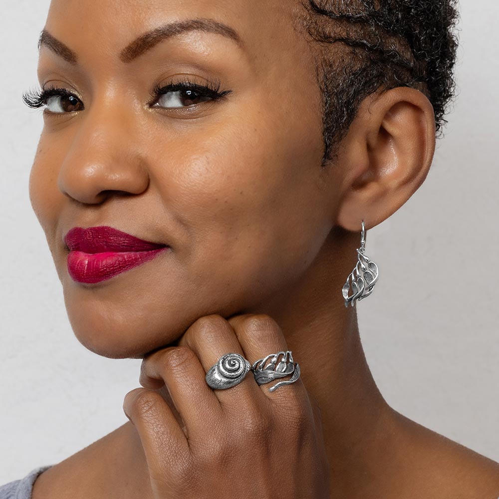 Woman wearing jellyfish jewelry