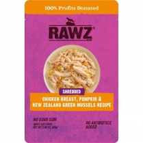 RAWZ Cat SHREDDED Chicken, Pumpkin, G.Mussels Pouches 8/69g