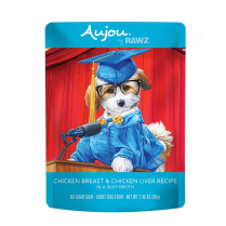 AUJOU Dog SHREDDED Chicken & Chicken Liver Pouches 8/69g