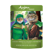AUJOU Cat SHREDDED Chicken & Chicken Liver Pouches 8/69g