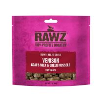 RAWZ Cat Treat FREEZE-DRIED Venison,Goat Milk, G.Mussels 28g