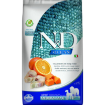 FARMINA ND OCEAN Dog Cod, Pumpkin & Orange AD Med/Maxi 12kg