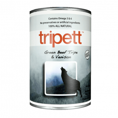 Tripett Dog Food Green Beef Tripe & Venison 396g, 12 Pack, Grain-Free