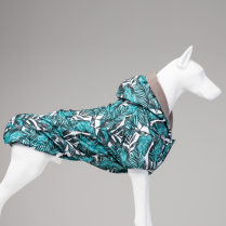 LINDODOGS Aqua Black Polar Fleece Raincoat Size 0