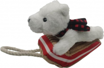 TALL TAILS 8" Polar Bear Sled Tug Red Toy