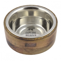 TALL TAILS Designer Bowl/Stainless Steel & Wood Combo 6 Cup