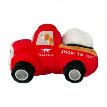 TALL TAILS Red Truck with Snowball Squeaker Dog Toy