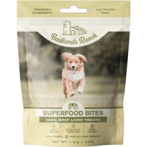 BADLANDS Ranch SUPERFOOD BITES Dog FD Beef Liver Treat 113g