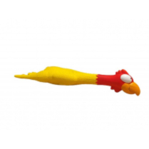 BUDZ Dog Toy Latex w/ Squeaker - Chicken Yellow 9.4"