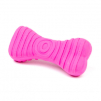 BUDZ Dog Toy Latex w/ Squeaker - Bone Purple 4.3"
