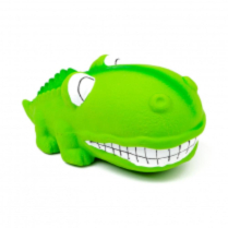 BUDZ Dog Toy Latex w/ Squeaker - Alligator BigSnout Green 7"