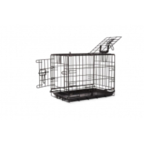 BUDZ Dog Crate Deluxe Double Door Wire Black 18"x12"x14"