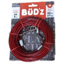 BUDZ Dog Tie-Out with Spring 30ft (up to 60lb)