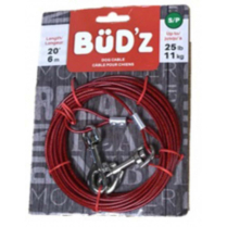 BUDZ Dog Tie-Out with Spring 20ft (up to 25lb)