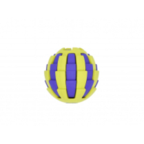 BUDZ Dog Toy Rubber - Astro Ball Round Treat Hole Yellow 3"