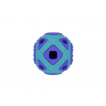 BUDZ Dog Toy Rubber - Astro Ball Square Treat Hole BLUE 2.5"