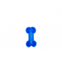 BUDZ Dog Toy Rubber - Spiked Bone Blue 4"