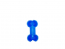 BUDZ Dog Toy Rubber - Spiked Bone Blue 4"