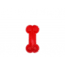 BUDZ Dog Toy Rubber - Spiked Bone Red 4"