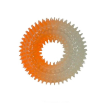 BUDZ Dog Toy Rubber - Luminous Spiked Donut Orange 4.9"