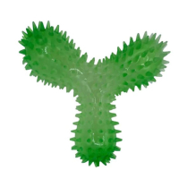 BUDZ Dog Toy Rubber - Luminous Spiked Triskelion Green 6.3"