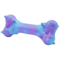 BUDZ Dog Toy Rubber - Spike Bone Blue & Purple 7"