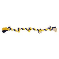 BUDZ Dog Toy Rope - String w/ 5 Knots Blue/Yellow 35.4"