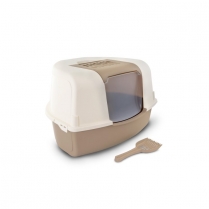 BERGAMO Ariel Litter Box Corner Covered w/ Scoop Mocaccino