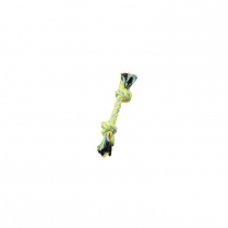 BUDZ Dog Toy Rope - String w/ 2 Knots Green/Yellow  8.5"