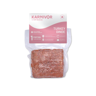 Karnivor Dog Single Portion Turkey 454g - Raw Dog Food