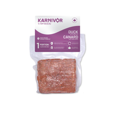 Karnivor Dog Duck w/Probiotic 454g - Raw Dog Food