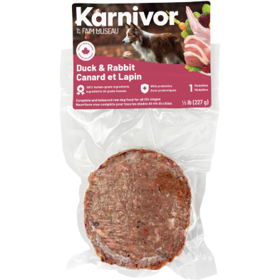 Karnivor Dog Single Portion Meal Duck & Rabbit 228g - Raw Dog Food