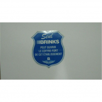 DECAL FRAN&Ccedil;AIS, COFFRE-FORT/VITRE, LARGE  8"X8"