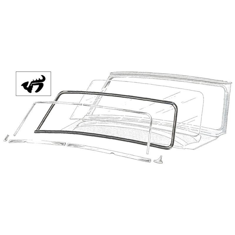 thumbnail image 2 of DCFRP Door Seal Set – 1952-1954 Ford Crestline & Mercury Monterey 2-Door / Convertible, Direct Replacement Rubber 2 of 5