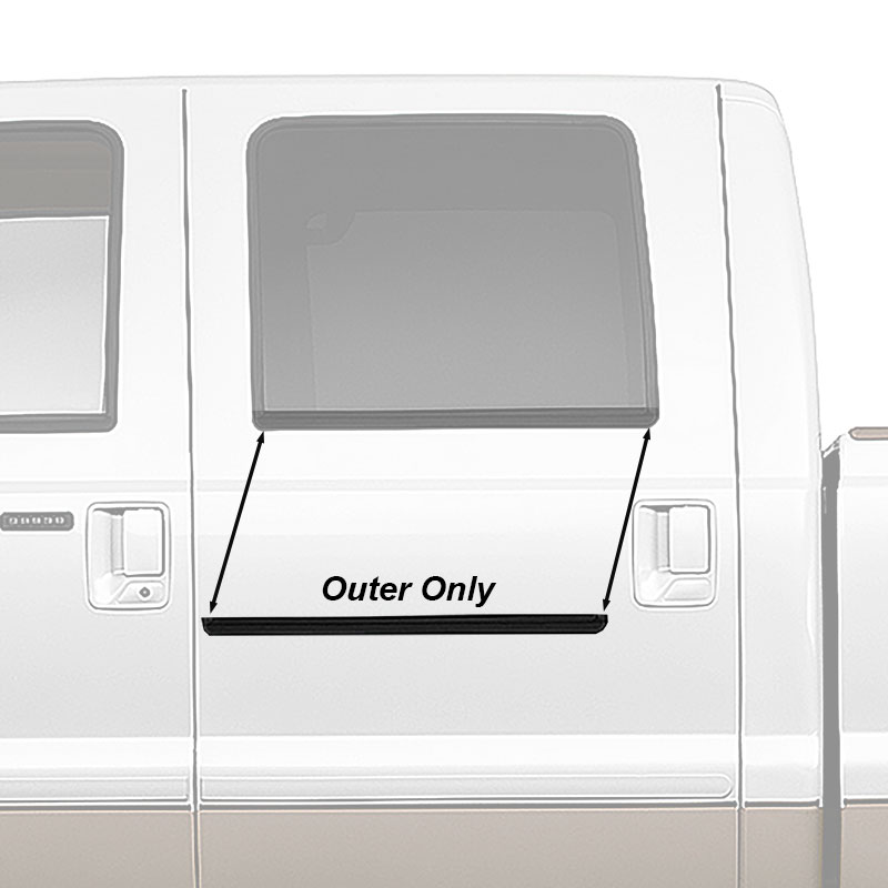 Outer Rear Door Glass Anti-Rattlers 1999-2016 Ford Crew Cab Trucks