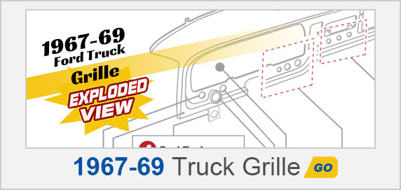 1967-69 Ford Truck Grille Exploded View