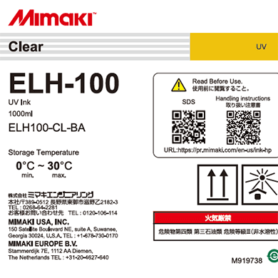 Mimaki UV Ink ELH-100 1L Bottle - Clear