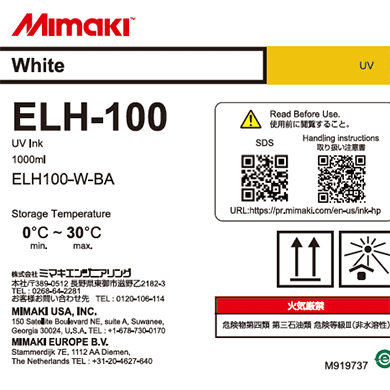 Mimaki UV Ink ELH-100 1L Bottle - White
