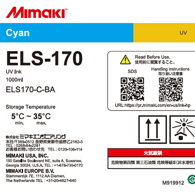 Mimaki UV Ink ELS-170 1L Bottle - Cyan