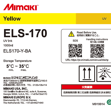 Mimaki UV Ink ELS-170 1L Bottle -Yellow