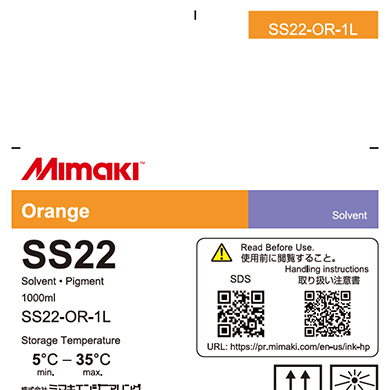 Mimaki SS22 Ink 440cc - Orange