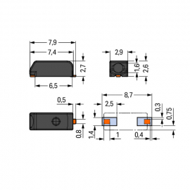 WAGO | 2059-321/998-403 | SMD PCB TERMINAL BLOCK; 0.5 MM&sup2;; P