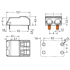 WAGO | 2060-1453/998-404 | THR PCB TERMINAL BLOCK; PUSH-BUTT
