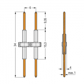 WAGO | 2061-902/034-000 | BOARD-TO-BOARD LINK; PIN SPACING 6