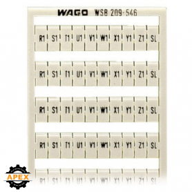 WAGO | 209-546 | WSB MARKING CARD; AS CARD; MARKED; R1, S1,