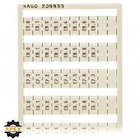 WAGO | 209-933 | WSB MARKING CARD; AS CARD; MARKED; E0.0, E0
