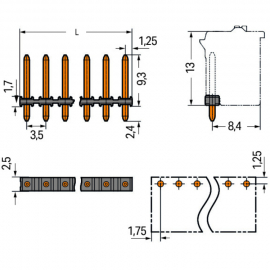 WAGO | 2091-1702/200-000 | SOLDER PIN STRIP 1.0 MM &Oslash; SOLDER