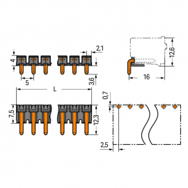 WAGO | 2092-1727 | SOLDER PIN STRIP 1.4 MM &Oslash; SOLDER PIN ANGL