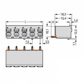 WAGO | 2092-3152 | 1-CONDUCTOR THT FEMALE HEADER; 1.4 MM &Oslash; S
