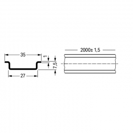 WAGO | 210-113 | STEEL CARRIER RAIL; 35 X 7.5 MM; 1 MM THICK